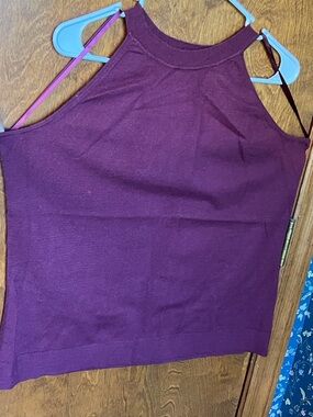 Lane Bryant Burgundy High-Neck Sleeveless Sweater Tank